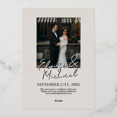 Invitation En Aluminium Modern Editorial Script Typography Save the Date (Verso)