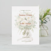 Invitation En Aluminium Modern Elegant Rose  (Debout devant)