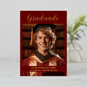 Invitation En Aluminium Modern Elegant Simplicity Spanish Graduate Photo (Debout devant)