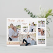 Invitation En Aluminium Modern Fun Multi Photo Enregistrer la barre de dat (Debout devant)