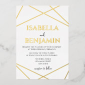 Invitation En Aluminium Modern Geometric Typography Wedding (Recto)