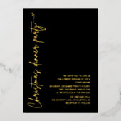 Invitation En Aluminium Modern Gold Foil Christmas Dinner Party (Recto)