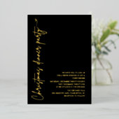 Invitation En Aluminium Modern Gold Foil Christmas Dinner Party (Debout devant)