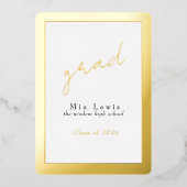 Invitation En Aluminium Modern Gold Typography Grad Photo (Recto)