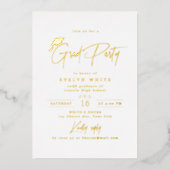 Invitation En Aluminium Modern Grad Cap Signature Script Simple Graduation (Recto)