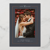 Invitation En Aluminium Modern Graphit Elegant Photo Wedding Save the Date (Recto)