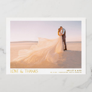 Invitation En Aluminium Modern Love & Thanks 2 Mariage photo Merci