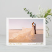 Invitation En Aluminium Modern Love & Thanks 2 Mariage photo Merci (Debout devant)