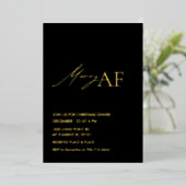 Invitation En Aluminium Modern Merry AF Christmas Party (Debout devant)