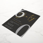Invitation En Aluminium Modern Minimal Script Sixty 60th Birthday Party (Rotation)
