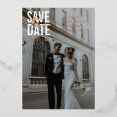 Invitation En Aluminium Modern Minimalist Block Typography Save the Date (Recto)