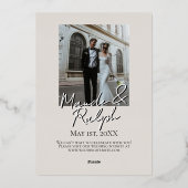 Invitation En Aluminium Modern Minimalist Block Typography Save the Date (Verso)