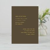Invitation En Aluminium Modern Minimalist Espresso Elegant Wedding (Debout devant)