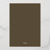 Invitation En Aluminium Modern Minimalist Espresso Elegant Wedding (Verso)