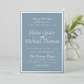 Invitation En Aluminium Modern Minimalist Script Dusty Blue Wedding (Debout devant)