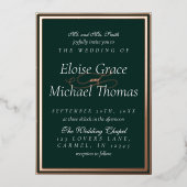 Invitation En Aluminium Modern Minimalist Script Forest Green Wedding (Recto)