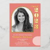 Invitation En Aluminium Modern Mod Arch Photo Graduation Party (Recto)