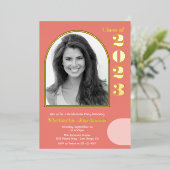 Invitation En Aluminium Modern Mod Arch Photo Graduation Party (Debout devant)