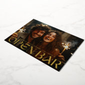 Invitation En Aluminium Modern Retro Open Bar Photo Save The Date Gold (Rotation)