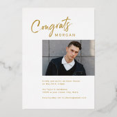 Invitation En Aluminium Modern Script Casual Photo Graduation (Verso)