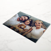 Invitation En Aluminium Modern Script Family Photo Happest Holiday card (Rotation)
