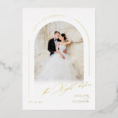 Invitation En Aluminium Modern Script Minimal Photo Arch The Night Before (Recto)