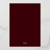 Invitation En Aluminium Modern Simple Leaves Burgundy and Gold (Verso)