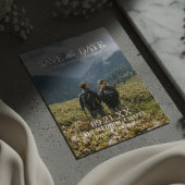 Invitation En Aluminium Modern Vertical Double-sided Photo Save The Date