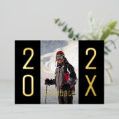 Invitation En Aluminium Moderne 2025 Graduate Photo Graduation Party Gold (Debout devant)