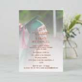 Invitation En Aluminium Moderne 2 Photo Fade Graduation Party (Debout devant)