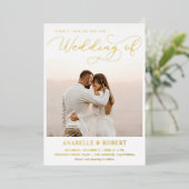 Invitation En Aluminium Moderne 2 Photos & Script chic QR Code Mariage Rea (Debout devant)