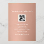 Invitation En Aluminium Moderne 40e anniversaire Rose Gold Foil QR Code Gl (Verso)