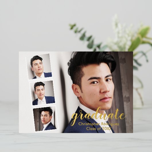 Invitation En Aluminium Moderne 4 - Diplôme photo (Debout devant)