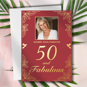 Invitation En Aluminium Moderne 50 Fabuleuses Photos Anniversaire Rouge Or