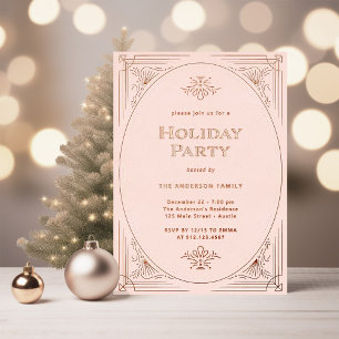 Invitation En Aluminium Moderne Art Déco Fête de fin d'année élégante ro