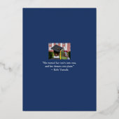 Invitation En Aluminium Moderne, Blue 2 Photo Graduation (Verso)