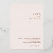 Invitation En Aluminium Moderne | Blush Et Rose Gold Décontracté Mariage R (Recto)