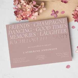 Invitation En Aluminium Moderne Blush Pink Fun Words Bachelorte
