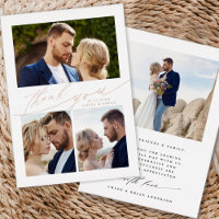 Moderne Boho Calligraphie 4 Mariage photo Merci