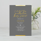 Invitation En Aluminium Moderne Calligraphie Graduation Blush Grey Gold (Debout devant)