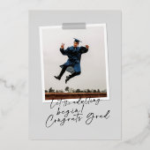 Invitation En Aluminium Moderne Calligraphie Graduation Blush Grey Gold (Verso)