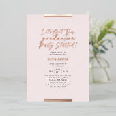 Invitation En Aluminium Moderne Calligraphie Graduation Blush Rose Gold (Debout devant)
