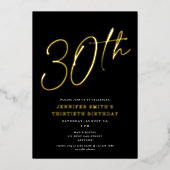 Invitation En Aluminium Moderne Chic Script trentième 30ème anniversaire f (Recto)
