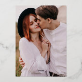 Invitation En Aluminium Moderne Chic Simple Typographie Mariage photo (Verso)