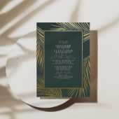 Invitation En Aluminium Moderne Chic Tropical Plage Palm Mariage Gold Foil