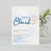 Invitation En Aluminium Moderne Cloud Neuf Fête des mariées Rose Or (Debout devant)