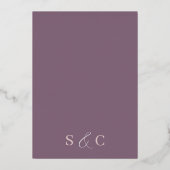 Invitation En Aluminium Moderne Deep Mauve Gradient Le Mariage De (Verso)