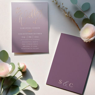 Invitation En Aluminium Moderne Dégradé Mauve Foncé Le Mariage De