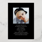 Invitation En Aluminium Moderne Design 2 Photo Graduation Black Gold (Verso)