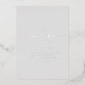 Invitation En Aluminium Moderne écriture à feuille d'argent | Mariage espa (Recto)